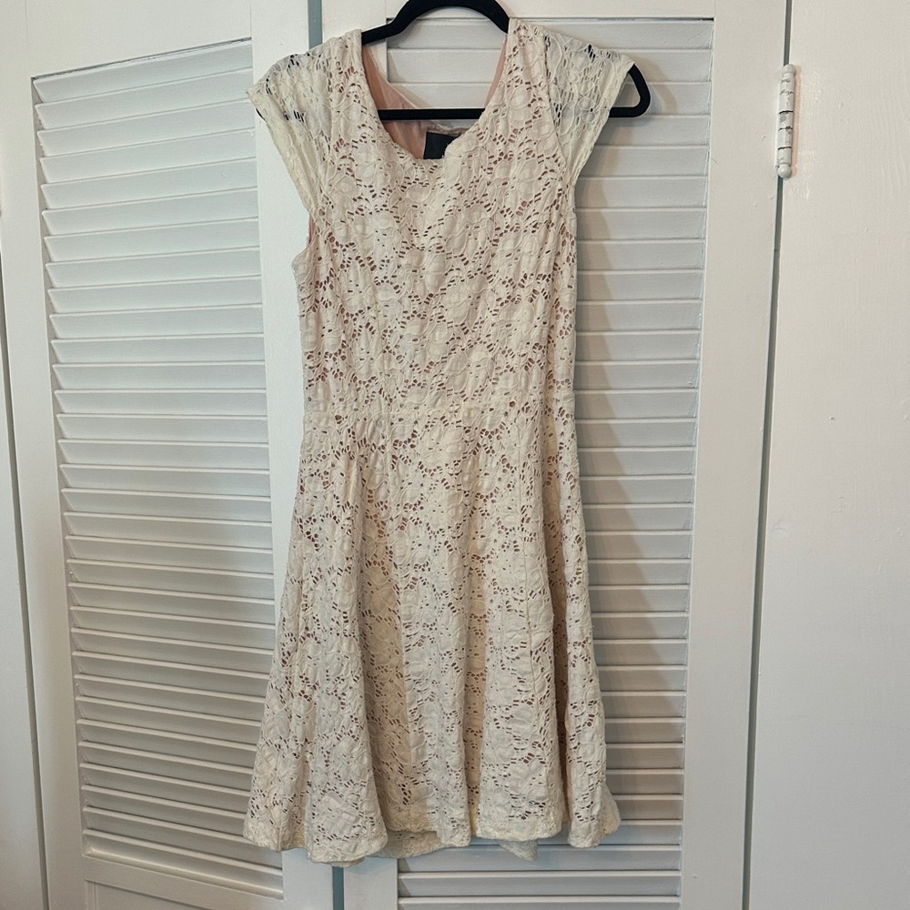 Maeve Cream Lace Mini Dress
